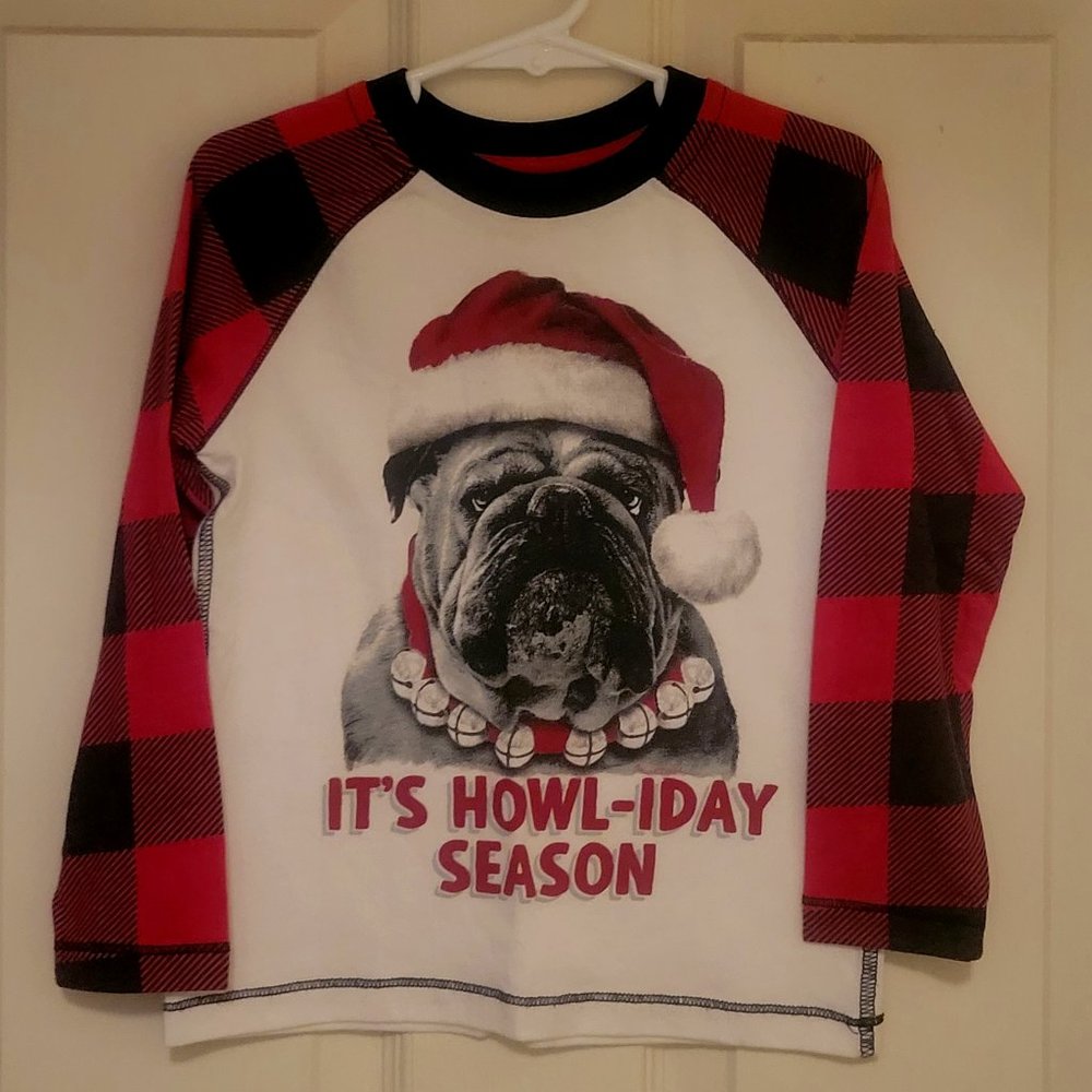 It's Howl-Iday Season Boy's Long Sleeve Christmas Shirt, Size 4T